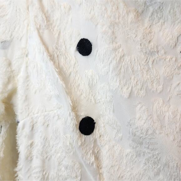 Shein Fuzzy Black Cream Polka Dot Dress Mock Collar Size M / 6 - Picture 7 of 11